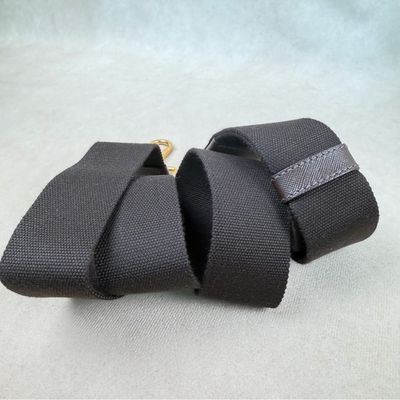 Prada Canapa Tote Chocolate Brown & Ivory Stripes w Strap + Dust Bags - Picture 13 of 17